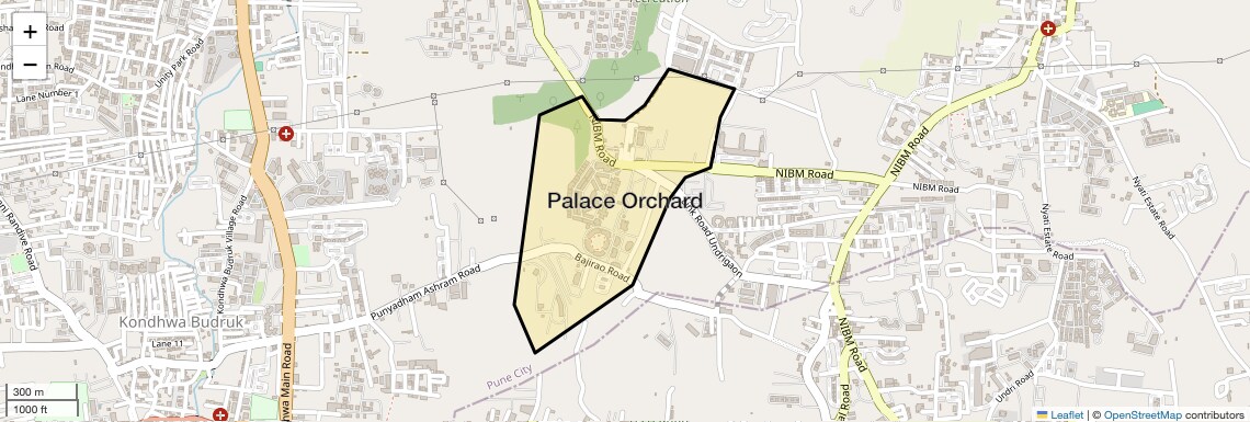 Location Map of Palace Orchard, Pune