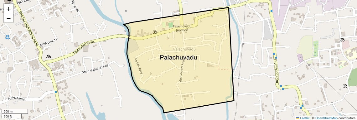 Location Map of Palachuvadu, Kochi