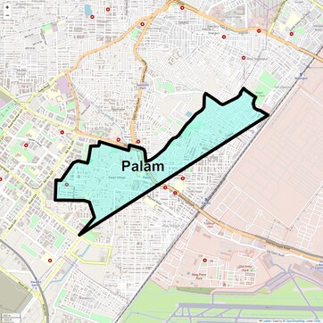 Location Map of Palam, Delhi