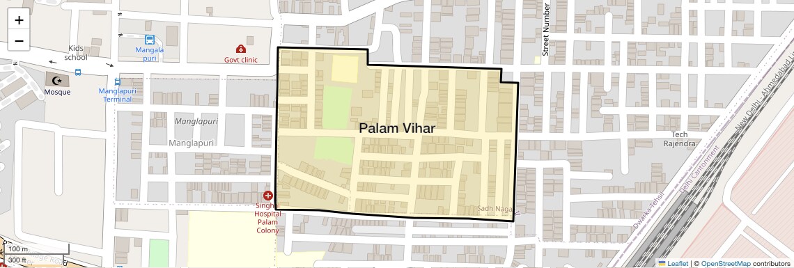 Location Map of Palam Vihar, Delhi