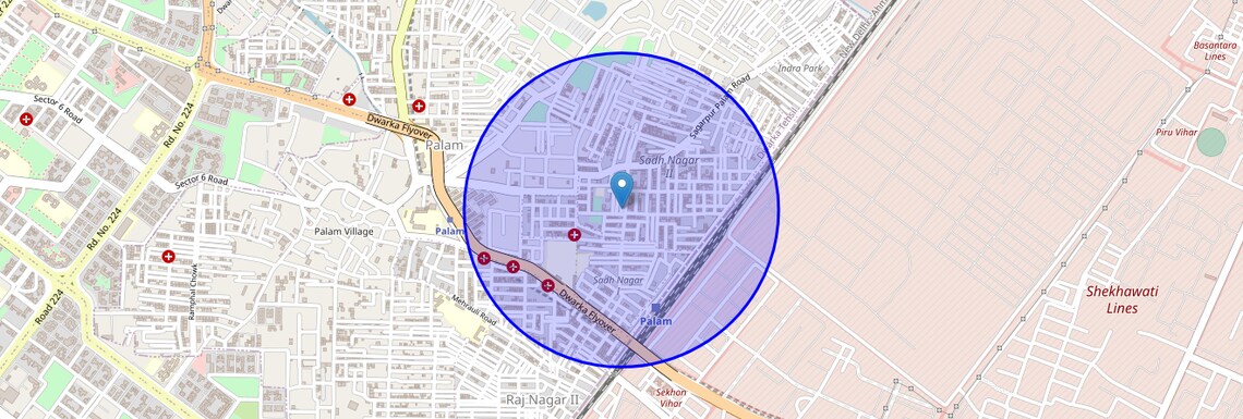 Location Map of Palam Vihar, Delhi
