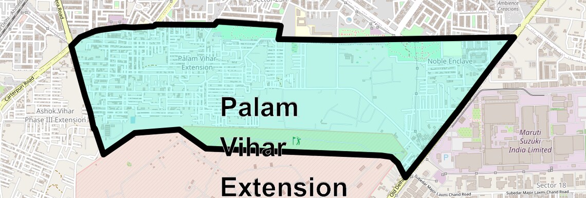 Location Map of Palam Vihar Extension, Gurgaon