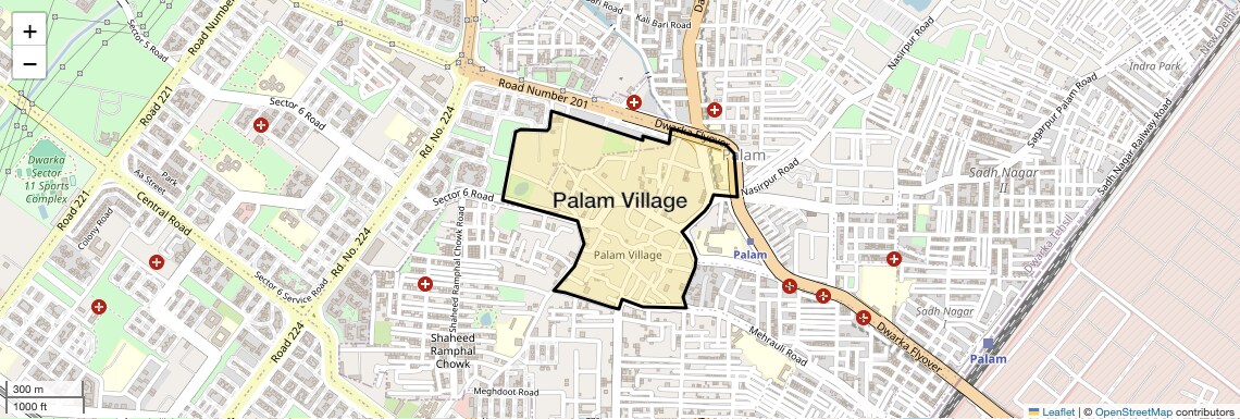 Location Map of Palam Village, Delhi