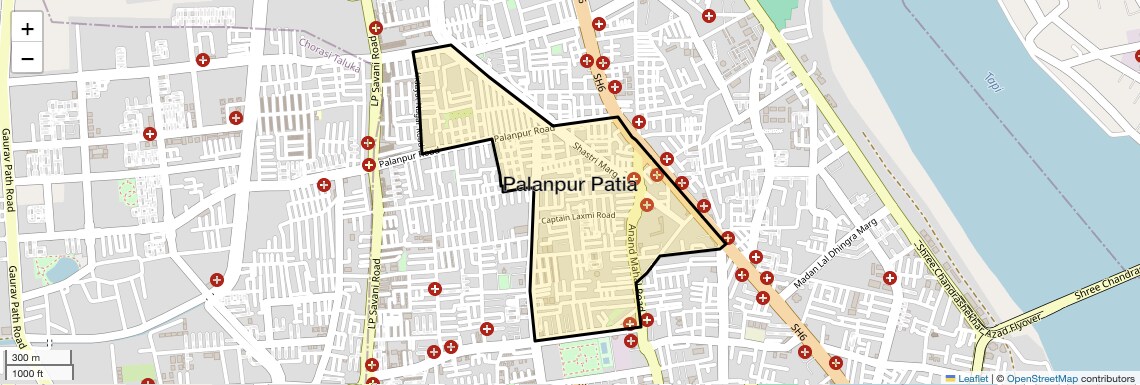 Location Map of Palanpur Patia, Surat