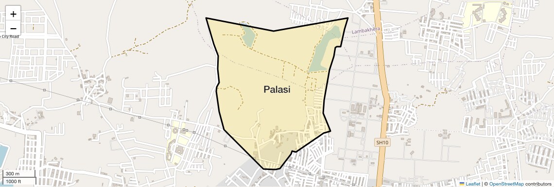 Location Map of Palasi, Bhopal