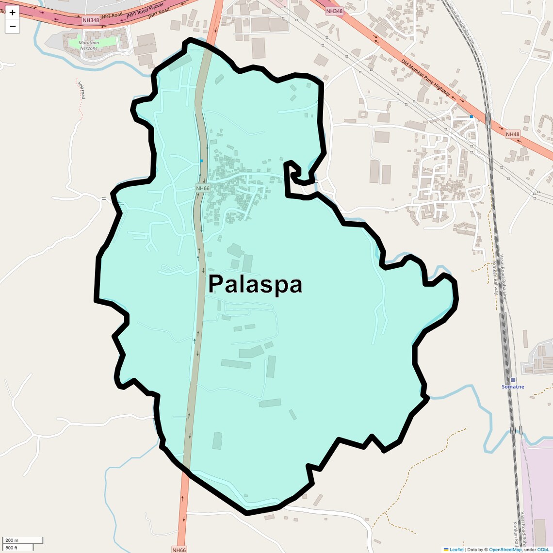 Location Map of Palaspa, Navi Mumbai