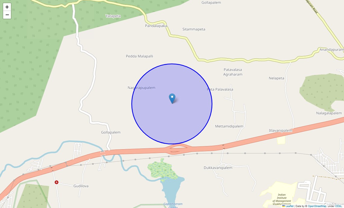 Location Map of Palavalasa, Vizag