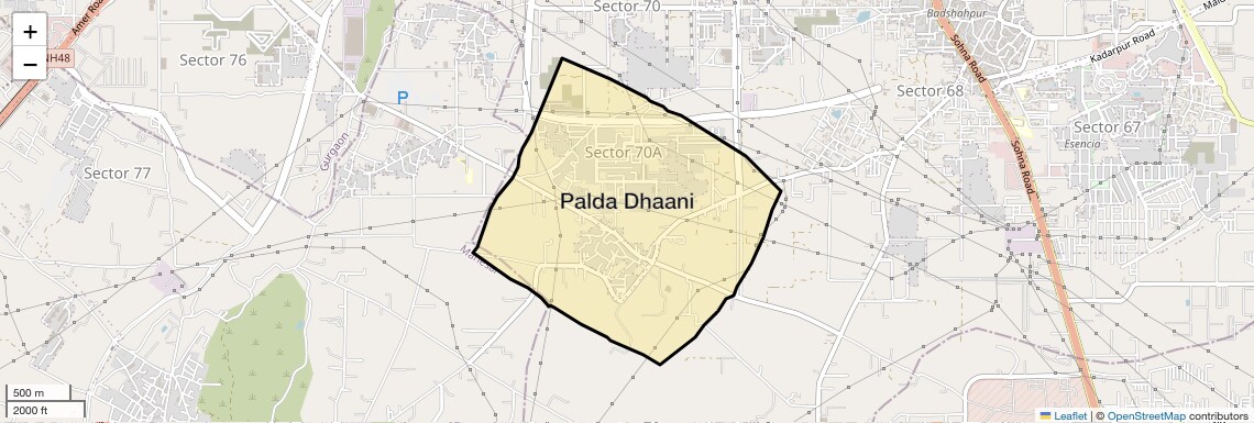 Location Map of Palda Dhaani, Gurgaon