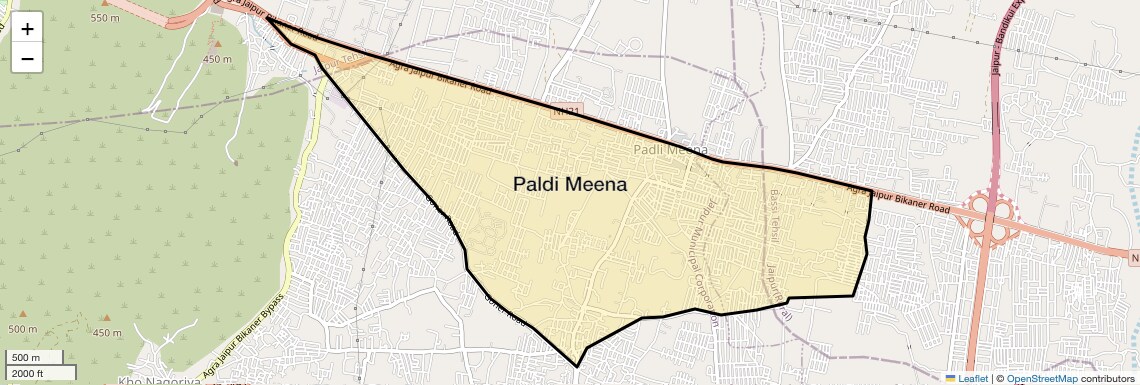 Location Map of Paldi Meena, Jaipur