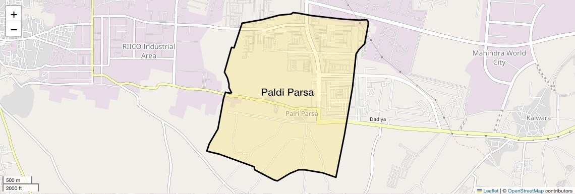 Location Map of Paldi Parsa, Jaipur