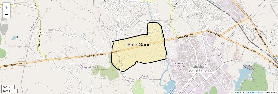 Location Map of Pale Gaon, Thane