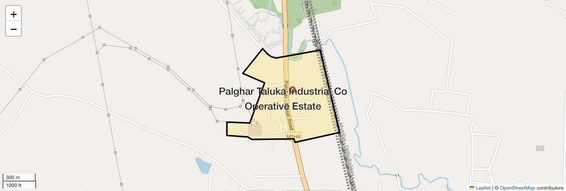 Location Map of Palghar Taluka Industrial Co Operative Estate, Palghar