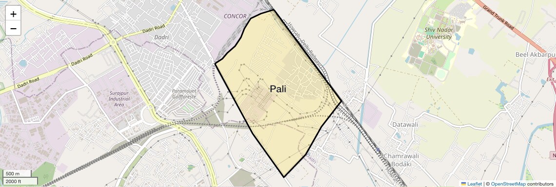 Location Map of Pali, Greater Noida