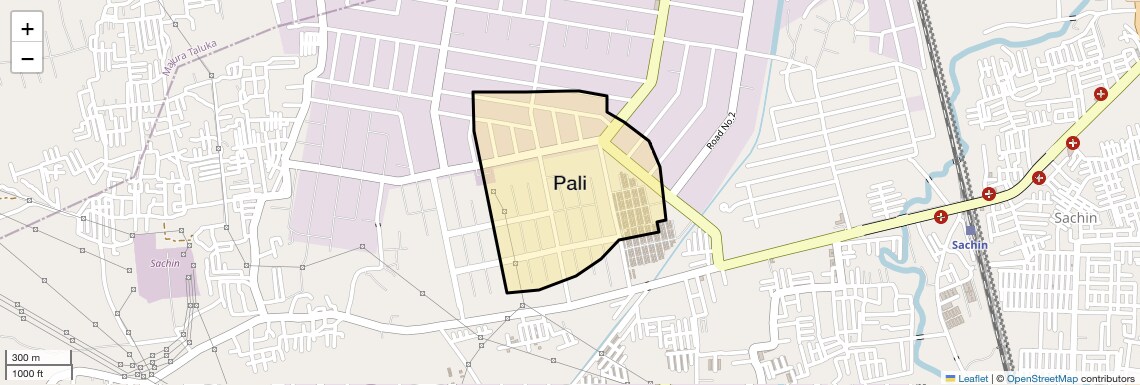 Location Map of Pali, Surat