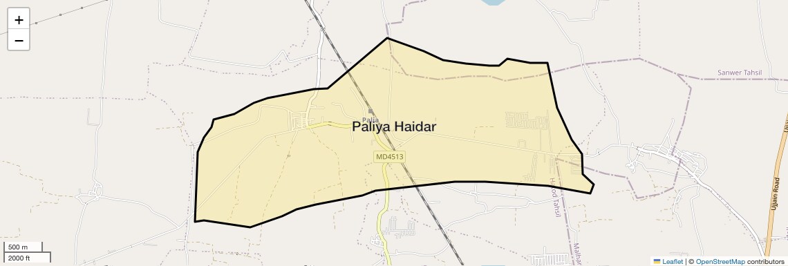 Location Map of Paliya Haidar, Indore