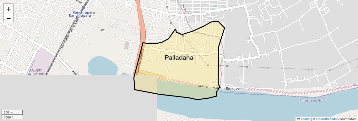 Location Map of Palladaha, Kolkata