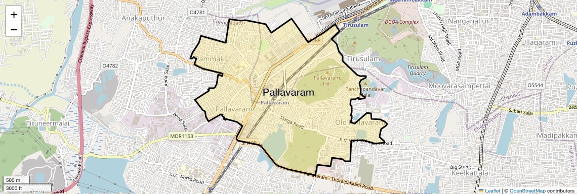 Location Map of Pallavaram, Chennai