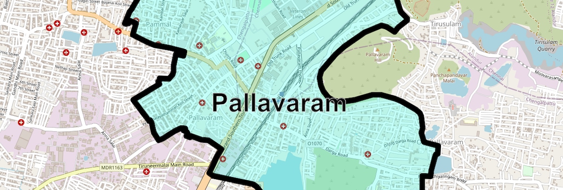 Location Map of Pallavaram, Chennai