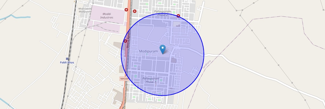 Location Map of Pallavpuram, Meerut