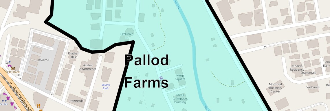 Location Map of Pallod Farms, Pune