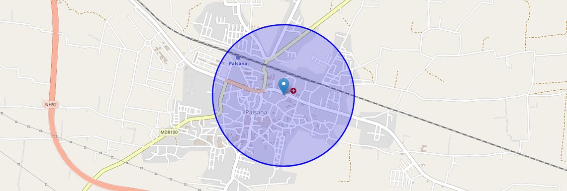 Location Map of Palsana Bypass, Jaipur
