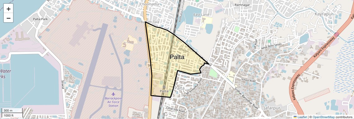 Location Map of Palta, Kolkata