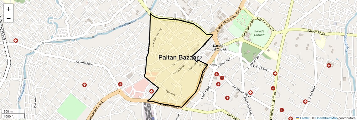 Location Map of Paltan Bazaar, Dehradun