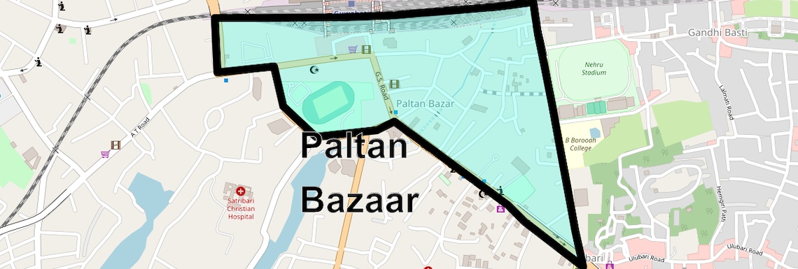 Location Map of Paltan Bazaar, Guwahati