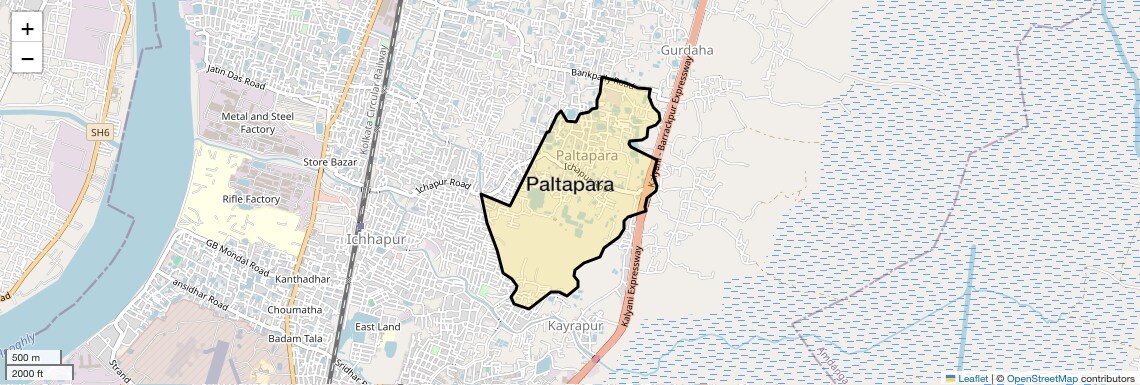 Location Map of Paltapara, Kolkata