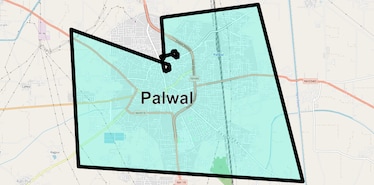 Location Map of Palwal, Faridabad