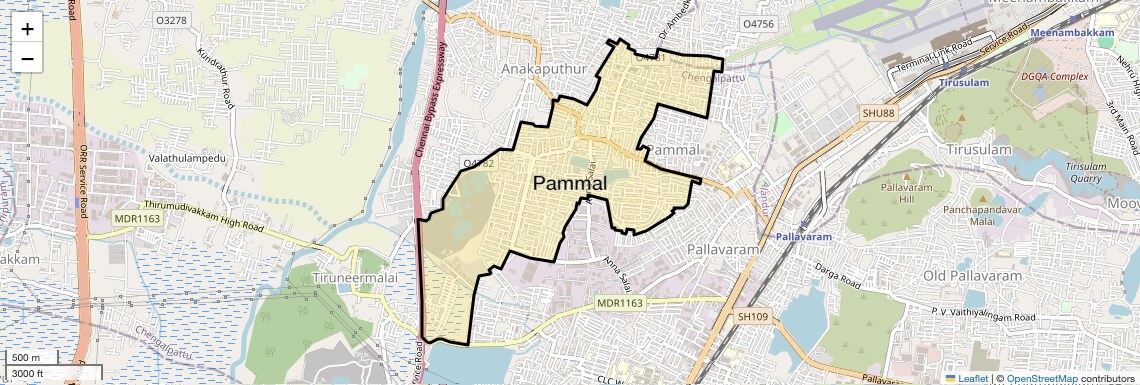 Location Map of Pammal, Chennai
