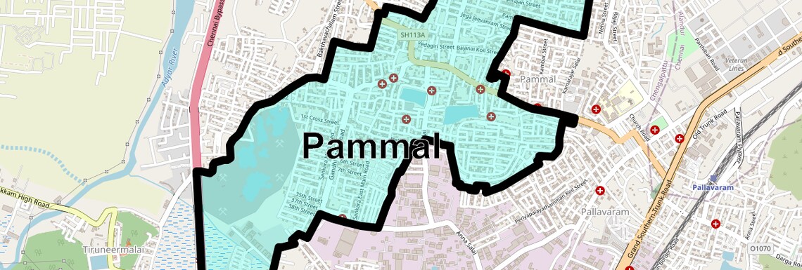 Location Map of Pammal, Chennai