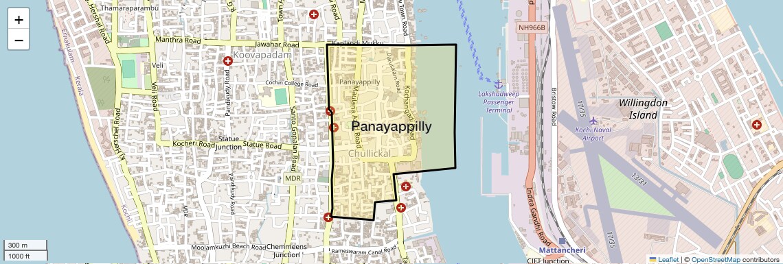 Location Map of Panayappilly, Kochi