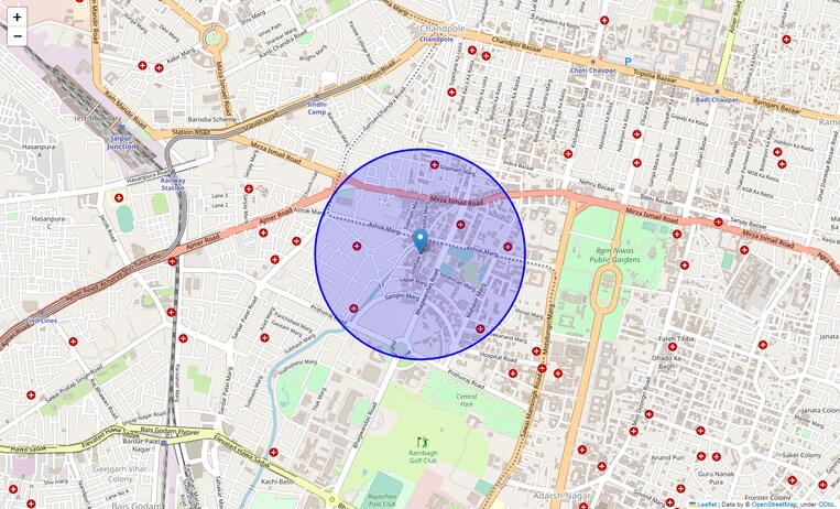 Location Map of Panch Batti