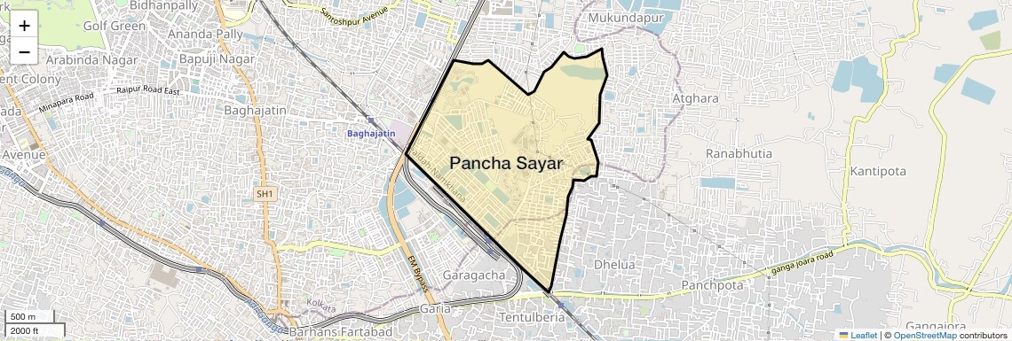 Location Map of Pancha Sayar, Kolkata