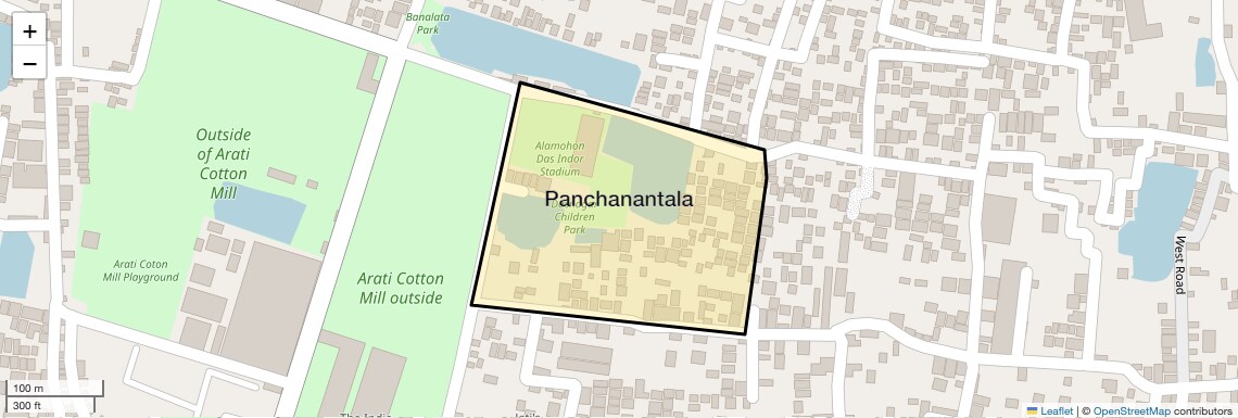Location Map of Panchanantala, Kolkata