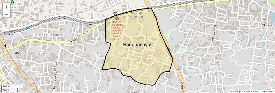 Location Map of Panchasayar, Kolkata