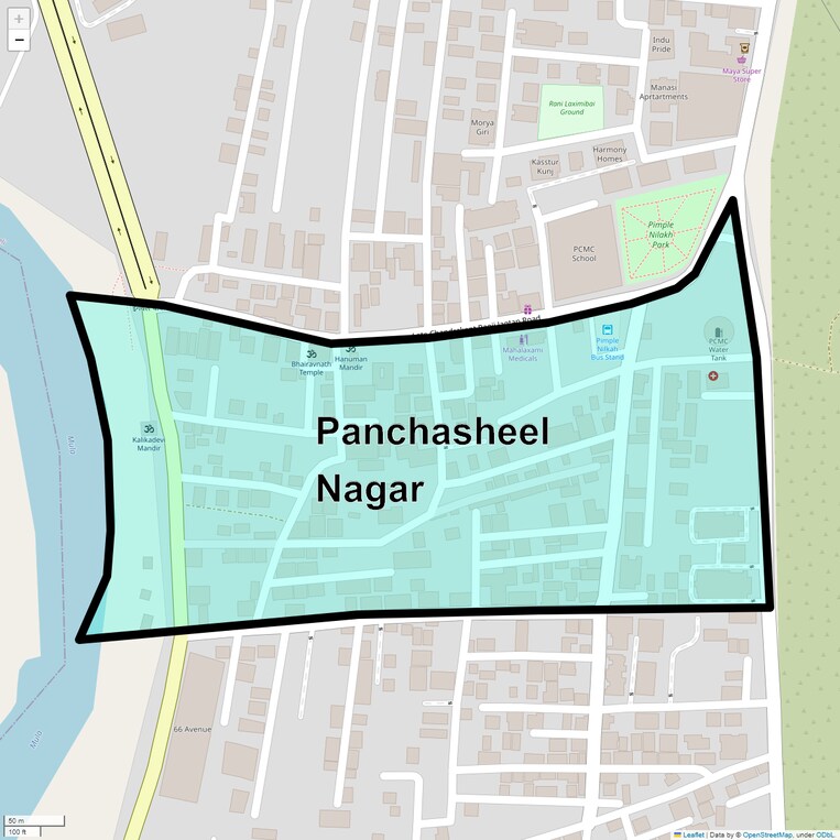 Location Map of Panchasheel Nagar