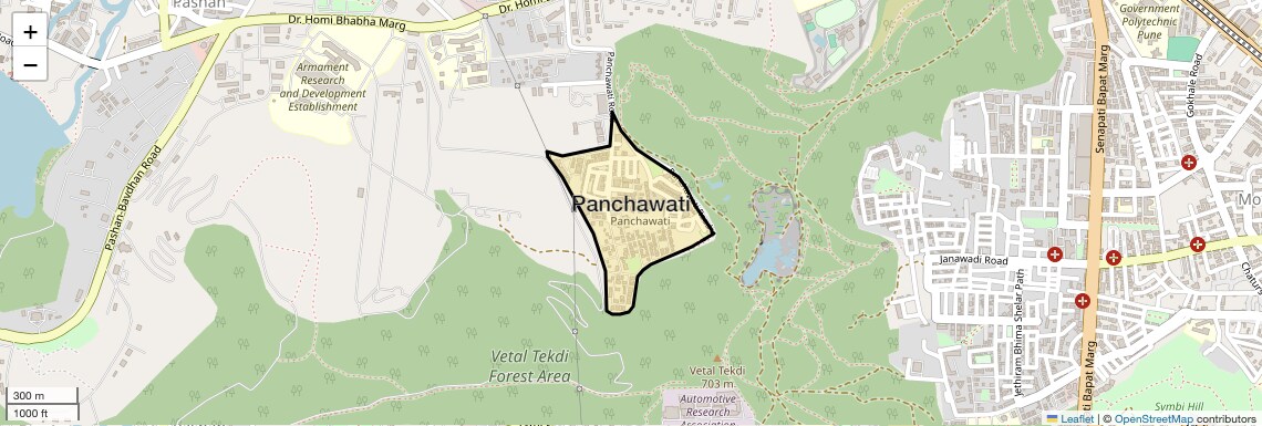 Location Map of Panchawati, Pune