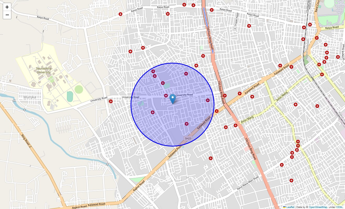 Location Map of Panchayat Nagar, Rajkot