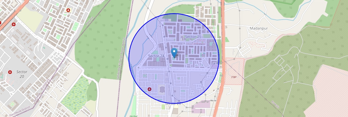 Location Map of Panchkula Extension, Chandigarh