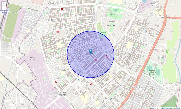 Location Map of Panchkula Sector 10