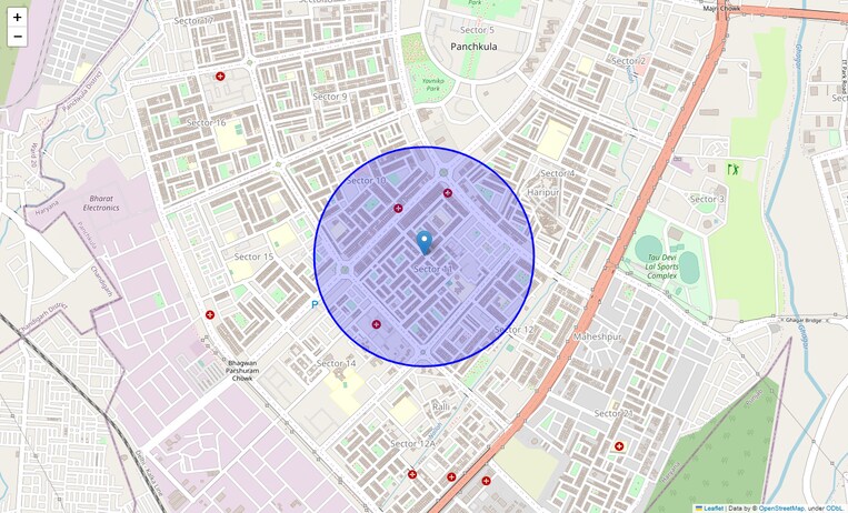 Location Map of Panchkula Sector 11
