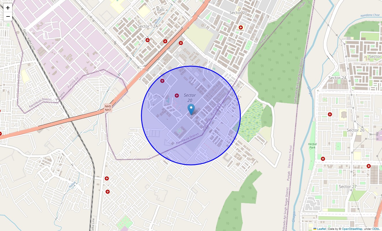 Panchkula Sector 20 Map