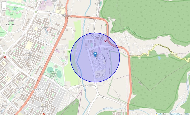 Location Map of Panchkula Sector 23