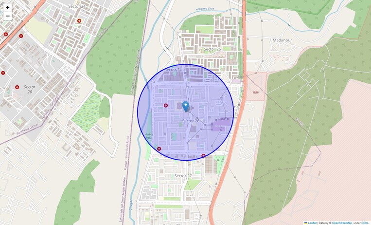 Location Map of Panchkula Sector 26