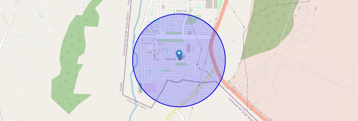 Location Map of Panchkula Sector 28, Chandigarh