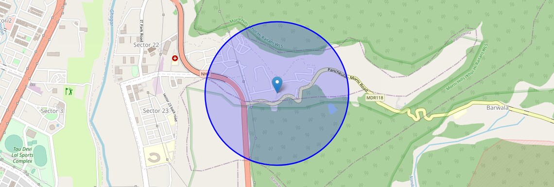 Location Map of Panchkula Sector 31, Chandigarh
