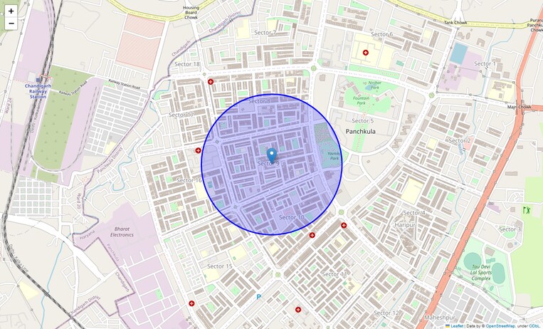 Location Map of Panchkula Sector 9