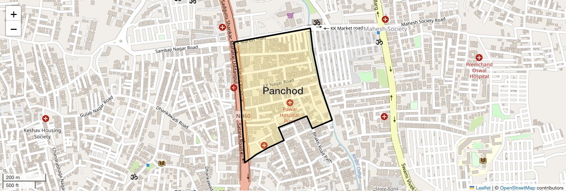 Location Map of Panchod, Pune